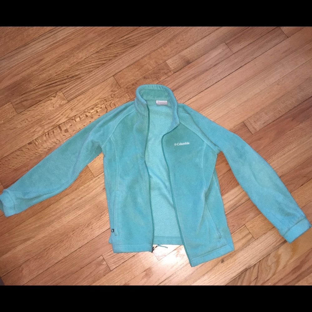 Girls Columbia zip-up aqua